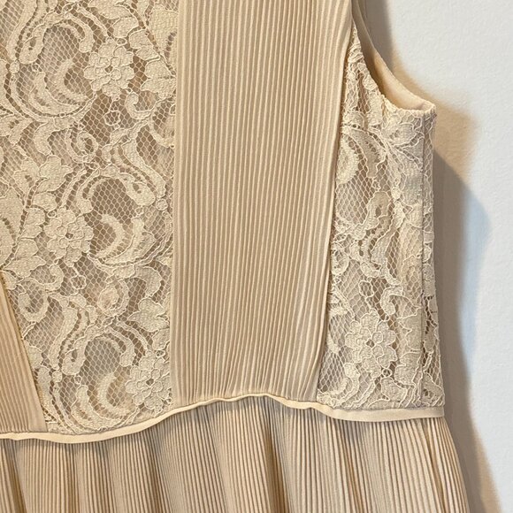 Forever21 Accordion Lace Romantic Fairy Dress Neutral Cream Small-Medium NEW - Picture 14 of 15